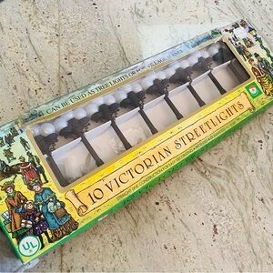 Vintage Kurt Adler Victorian Street Lights Set of 10 Winter Christmas Village